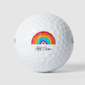 Rainbow - Name hinzufügen Golfball (Vorderseite)
