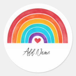 Rainbow - Name hinzufügen Runder Aufkleber