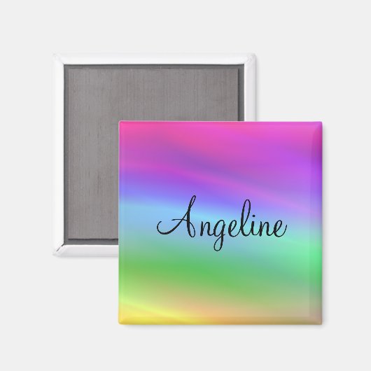 Rainbow Name Magnet (Vorderseite/Rückseite)