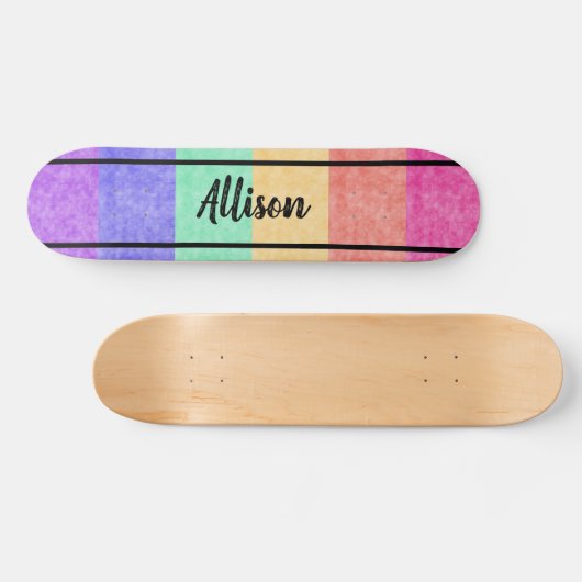 Rainbow Name Skateboard (Horizontal)