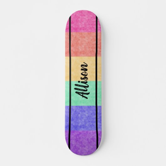 Rainbow Name Skateboard (Vorne)