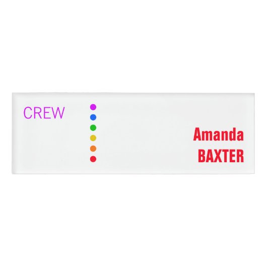 Rainbow Name Tag Namenschild (Vorderseite)