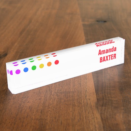 Rainbow Name Tag Namensplakette (Seite)