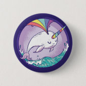Rainbow Narwhal Button (Vorderseite)