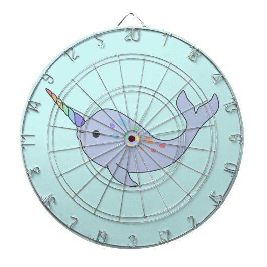 Rainbow Narwhal Dartboard Dartscheibe (vorne)