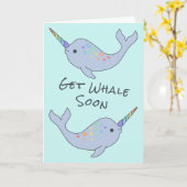 Rainbow Narwhal holen Whale bald Karte (Gelbe Blume)