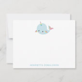 Rainbow Narwhal Kawaii Muster Pastel Blauer Name Mitteilungskarte (Vorderseite)