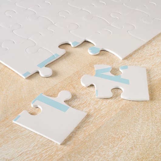 Rainbow Narwhal Kawaii Muster Pastel Blauer Name Puzzle (Seite)