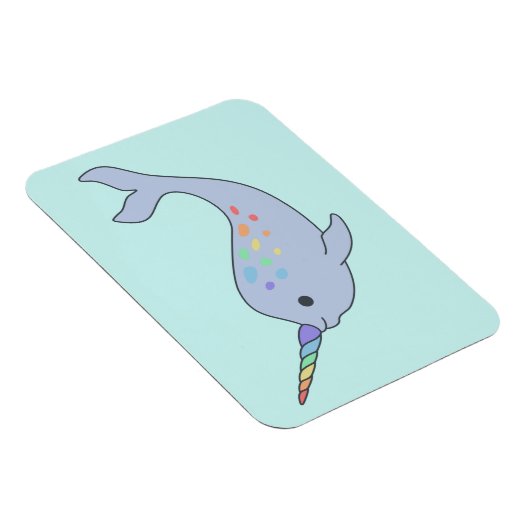Rainbow Narwhal Magnet (Rechte Seite)