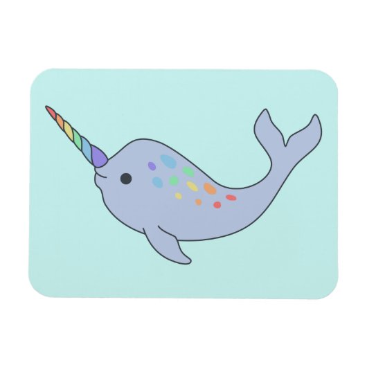 Rainbow Narwhal Magnet (Horizontal)