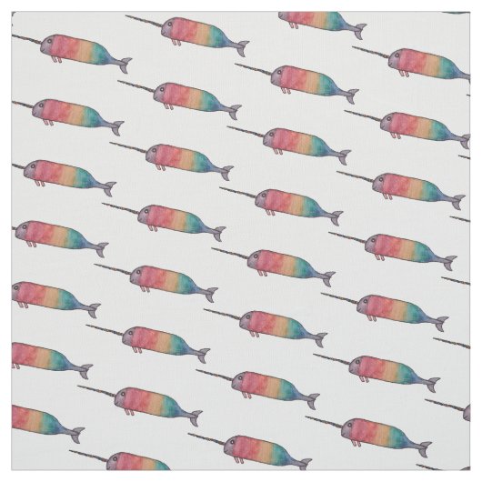 Rainbow Narwhal Muster Fabric Print Stoff (Muster)