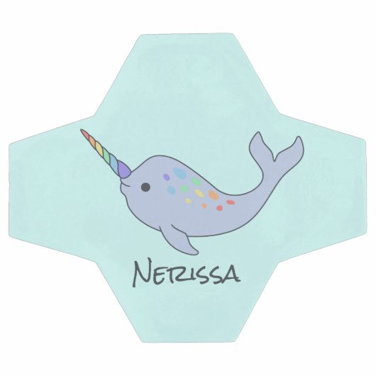 Rainbow Narwhal Name Soccer Ball (Flach)