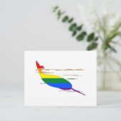 Rainbow Narwhal Postkarte (Stehend Vorderseite)