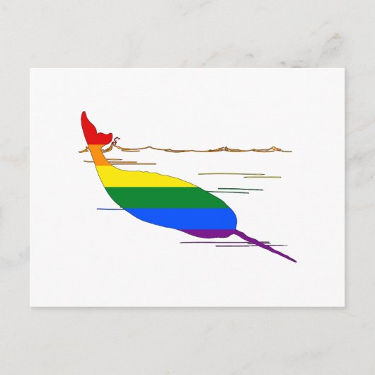 Rainbow Narwhal Postkarte (Vorderseite)