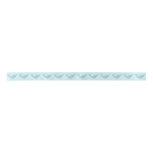 Rainbow Narwhal Ribbon Satinband (Vorderseite)