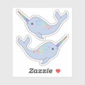 Rainbow Narwhal Vinyl Stickers Aufkleber (Blatt)