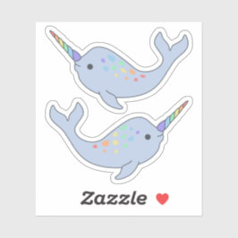 Rainbow Narwhal Vinyl Stickers Aufkleber