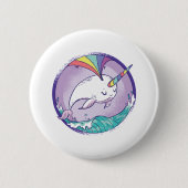 Rainbow Narwhale Button (Vorderseite)