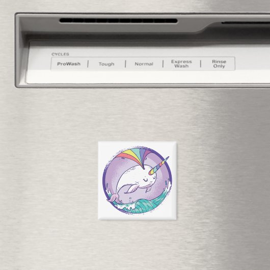 Rainbow Narwhale Magnet (In Situ (Geschirrspüler))