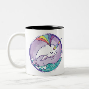 Rainbow Narwhale Zweifarbige Tasse