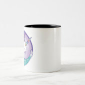 Rainbow Narwhale Zweifarbige Tasse (Mittel)