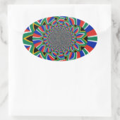 Rainbow Nation: Vibranding South Africa Art Print Ovaler Aufkleber (Tasche)