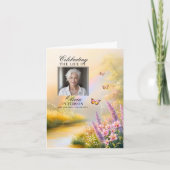 Rainbow Nature Butterflies Begräbnisprogramm | FOT Karte (Vorderseite)