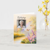 Rainbow Nature Butterflies Begräbnisprogramm | FOT Karte (Gelbe Blume)