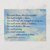 Rainbow Nature Poetry Emerson Quote Beileid Postkarte (Vorderseite)