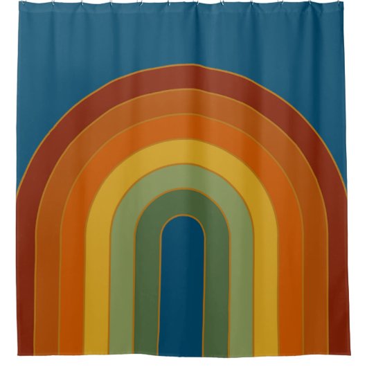 Rainbow Navy Duschvorhang (Vorderseite)