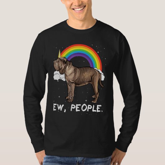 Rainbow Neapolitan Mastiff Ew People Unicorg Hund T-Shirt (Vorderseite)