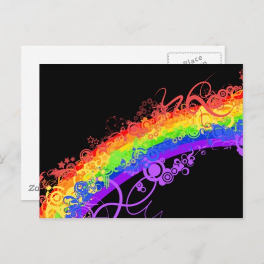 Rainbow Nebula Vector Rainbow Postkarte (Vorne/Hinten)