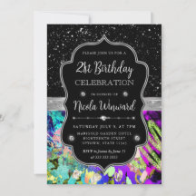 Rainbow Neon Abstrakt Glitzer 21. Geburtstag