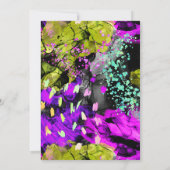 Rainbow Neon Abstrakt Glitzer Frame Wedding Einladung (Rückseite)