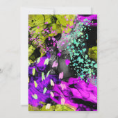 Rainbow Neon Abstrakt Glitzer Quinceanera Einladung (Rückseite)