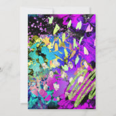 Rainbow Neon Abstrakter Glitzer Sweet 16 Einladung (Rückseite)