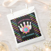 Rainbow Neon Bowling Birthday Party Danke Geschenktütchen (Ausgeschnitten)