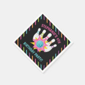 Rainbow Neon Bowling Birthday Party Serviette (Ecke)