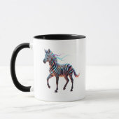 Rainbow Neon Fantasy Zebra Tasse (Links)