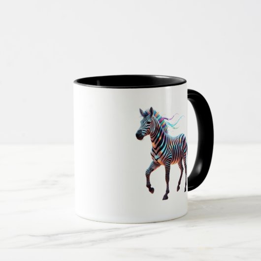 Rainbow Neon Fantasy Zebra Tasse (VorderseiteRechts)