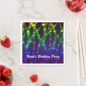 Rainbow Neon Lights Sparkle Geburtstagsparty Serviette (Beispiel)