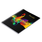 Rainbow Neon Musiknote Journal Spiral Notebook Notizblock (Linke Seite)