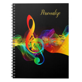 Rainbow Neon Musiknote Journal Spiral Notebook Notizblock