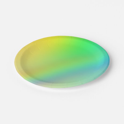 Rainbow Neon Party Teller (Schrägansicht)