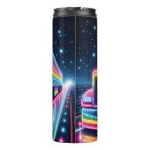 Rainbow Neon Semi Truck Space Thermosbecher (Rückseite)