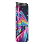 Rainbow Neon Semi Truck Space Thermosbecher (Nach rechts gedreht)