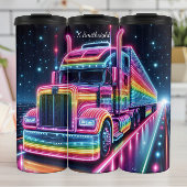Rainbow Neon Semi Truck Space Thermosbecher