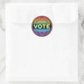 Rainbow Neon Vote Sign Runder Aufkleber (Tasche)