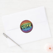 Rainbow Neon Vote Sign Runder Aufkleber (Umschlag)