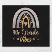 Rainbow Neunten Grad Zurück zur Schule Schaumweinetikett (Einzelnes Label)